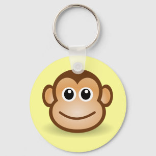 Chaveiro Cara feliz do macaco dos desenhos animados bonitos