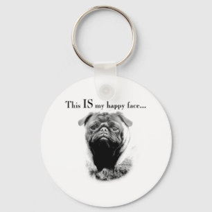 Chaveiro Cara feliz do Pug
