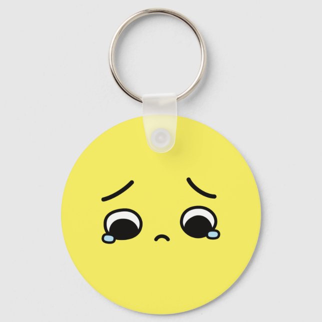Chaveiro Cara Triste Sentindo Emoji Amarelo (Frente)