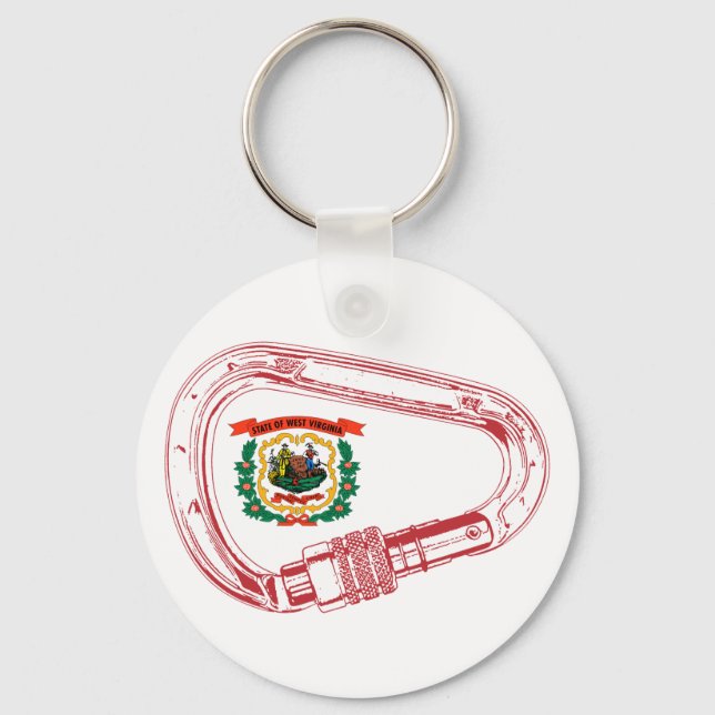 Chaveiro Carabineiro de subida de bandeira da Virgínia Ocid (Frente)