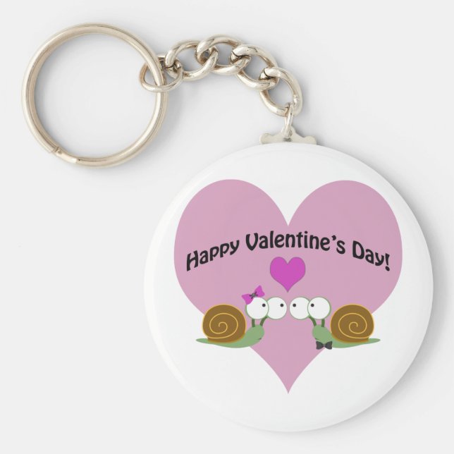 Chaveiro Caracóis de dia de os namorados (Frente)