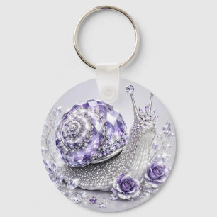Chaveiro Caracol de Cristal Roxo Prata