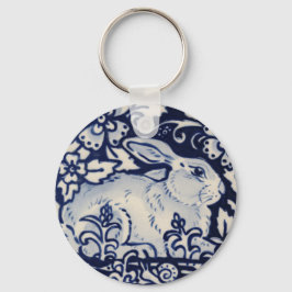 Chaveiro Caracol Florestal de Coelho Branco e Azul