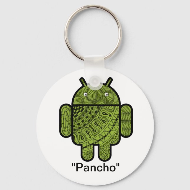Chaveiro Caractere de porta Pancho para o robô Android™ (Frente)
