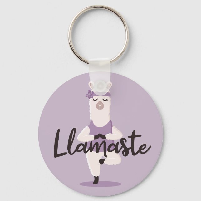 Chaveiro Caractere Llamaste Cute & Fun Purple Llama Yoga (Frente)