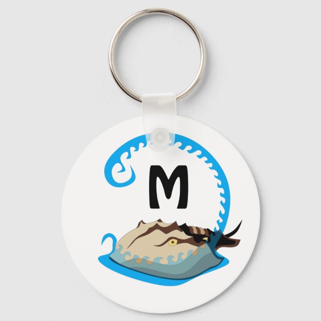 Chaveiro Caranguejo Ferradura Jogando no Monograma da Água (Frente)
