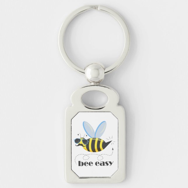 Chaveiro Caráter de abelha com óculos de sol do bigode Abel (Frente)