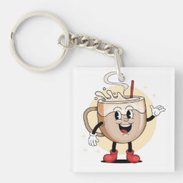 Chaveiro Caráter de café agradável e lúdico