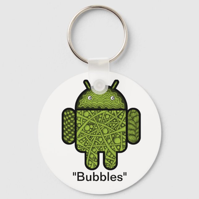 Chaveiro Caráter de porta de bolhas para o robô Android™ (Frente)