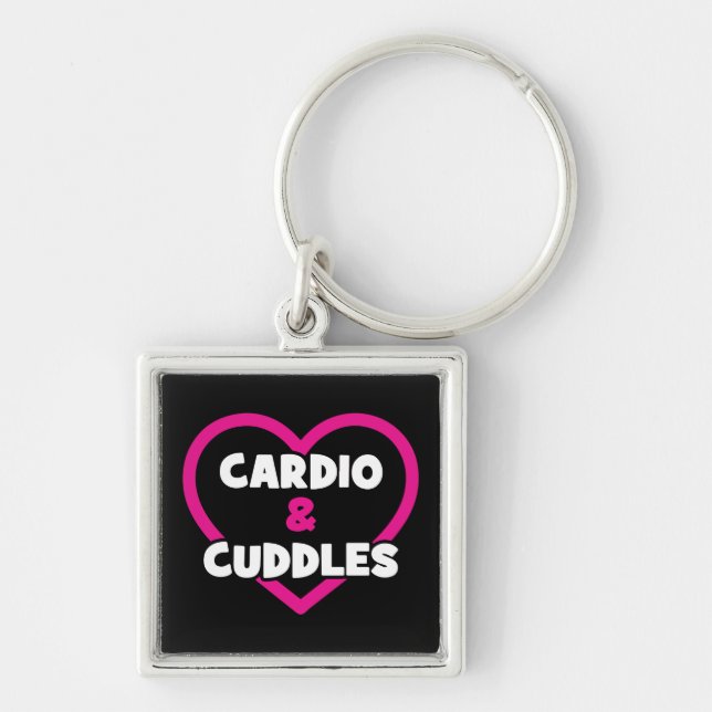 Chaveiro Cardio e Cuddles - Engraçado Workout Novelty Gym (Frente)