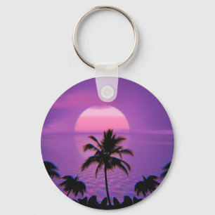 Chaveiro Caribe Aestética Sunset Vaporwave Retro 80s 90s