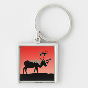 Chaveiro Caribou no Sunset - Arte Original da Vida Selvagem