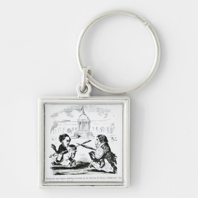 Chaveiro Caricatura de Delacroix e de Ingres (Frente)