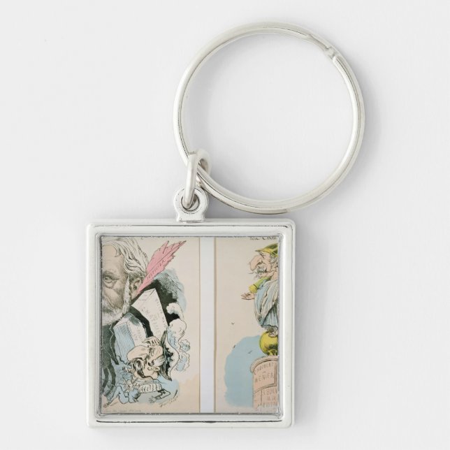 Chaveiro Caricaturas de Victor Hugo e de Napoleon III (Frente)