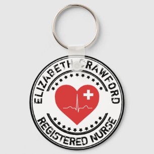 Chaveiro Carimbo de Enfermeira Registrado ECG Cardíaco com 