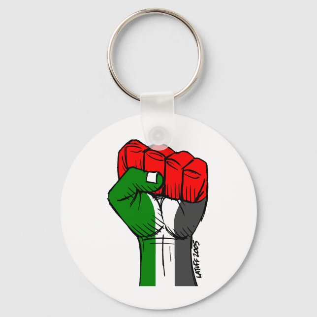 Chaveiro Carlos Latuff's Palestinian Fist Keychain (Frente)