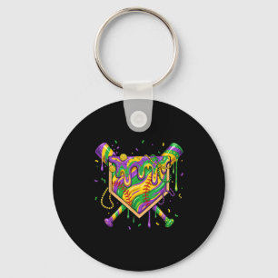 Chaveiro Carnaval de Mardi Gras de Beisebol com Gotejamento