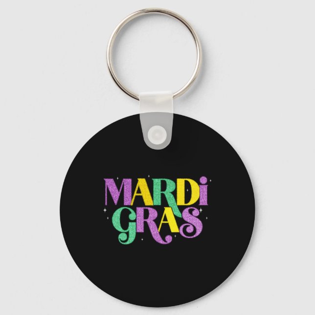 Chaveiro Carnaval de Mardi Gras Fat Terça-Feira Fleur De Li (Frente)
