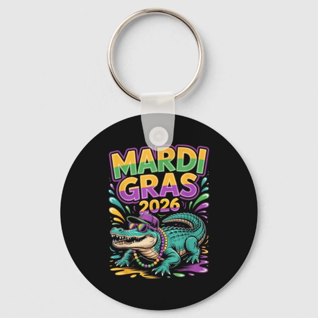 Chaveiro Carnaval Mardi Gras 2026 Jacaré (Frente)