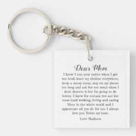 Chaveiro Caro Mãe Tipografia - Letra Personalizada