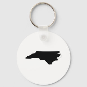 Chaveiro Carolina do Norte em Preto e Branco