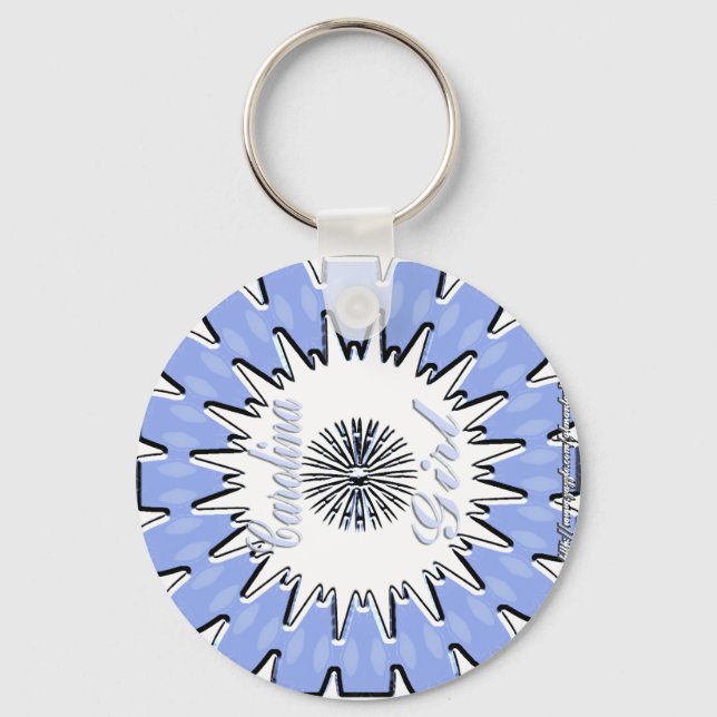 Chaveiro Carolina Girl Blue & White Kaleidoscope (Frente)