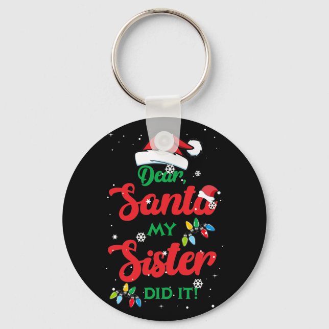 Chaveiro Caros Papais noeis, Minha Irmã Fez Isso! Família N (Frente)