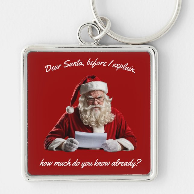 Chaveiro Caros Papais noeis... Noel Engraçado, Férias de Na (Frente)