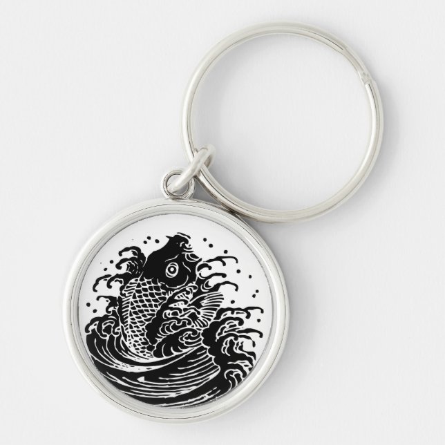 Chaveiro Carpas e água  Pingentes (Frente)