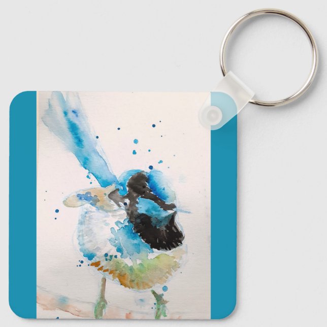 Chaveiro Carriça azul (Verso)