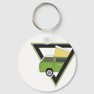 Chaveiro carrinha de campista verde clássico triangular