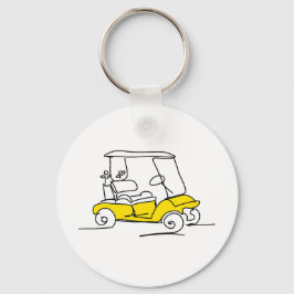 Chaveiro Carrinho de golfe amarelo, cadeia-chave