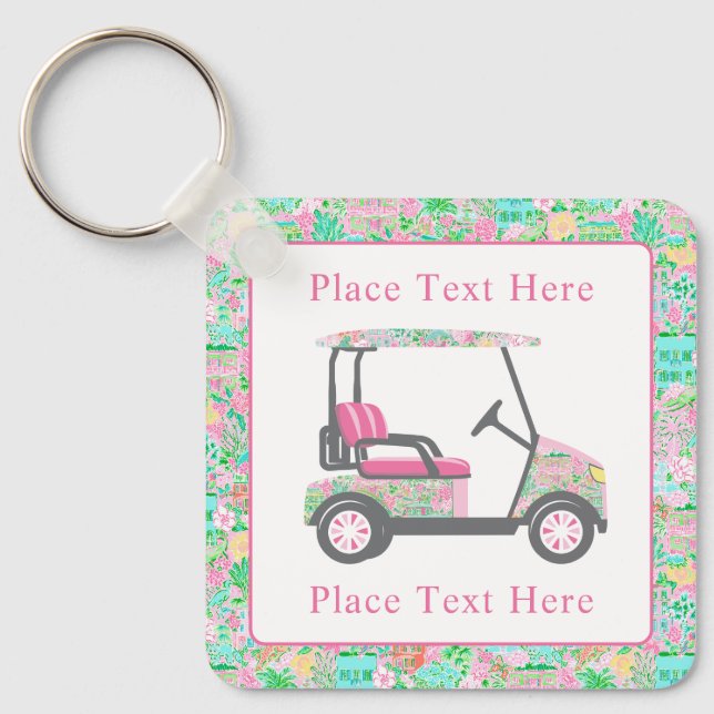 Chaveiro Carrinho de Golfe Preppy Palm Beach (Frente)