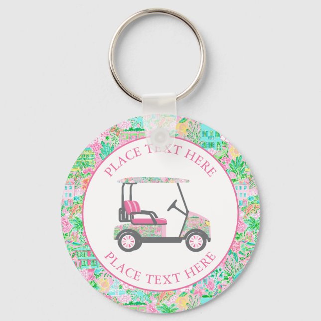 Chaveiro Carrinho de Golfe Preppy Palm Beach (Frente)