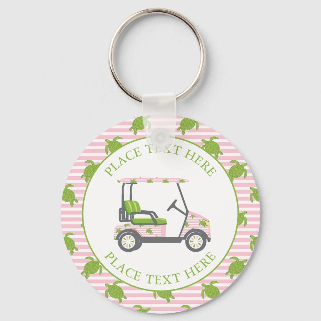 Chaveiro Carrinho de Golfe Turtles Preppy (Frente)