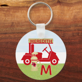 Chaveiro Carrinho Vermelho, Dourado Nome Carrinho Engraçado