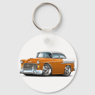 Chaveiro Carro 1955 Alaranjado-Branco de Chevy Belair