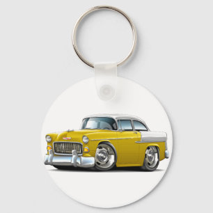 Chaveiro Carro 1955 Amarelo-Branco de Chevy Belair