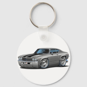 Chaveiro Carro 1969 Prata-Preto de Chevelle