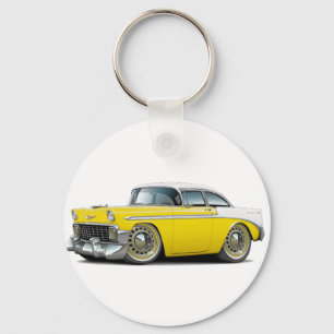 Chaveiro Carro Amarelo-Branco Chevy Belair 1956