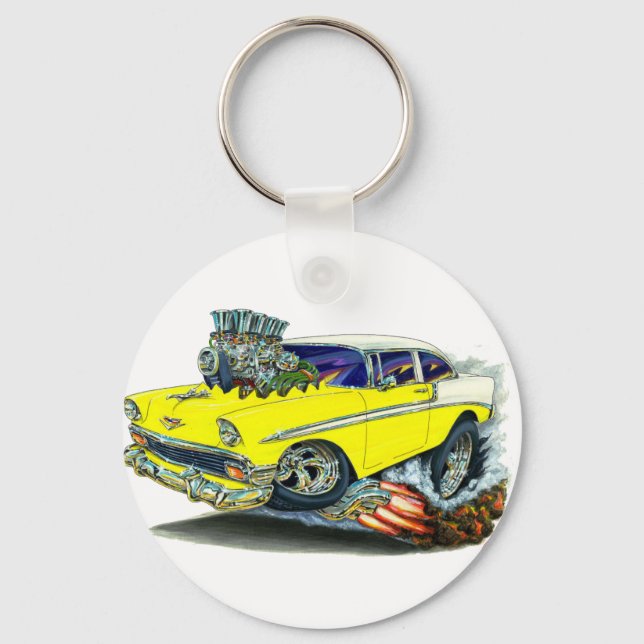 Chaveiro Carro Amarelo Chevy Belair 1956 (Frente)