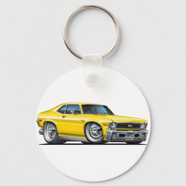 Chaveiro Carro Amarelo Chevy Nova (Frente)