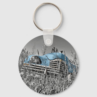 Chaveiro carro azul vintage