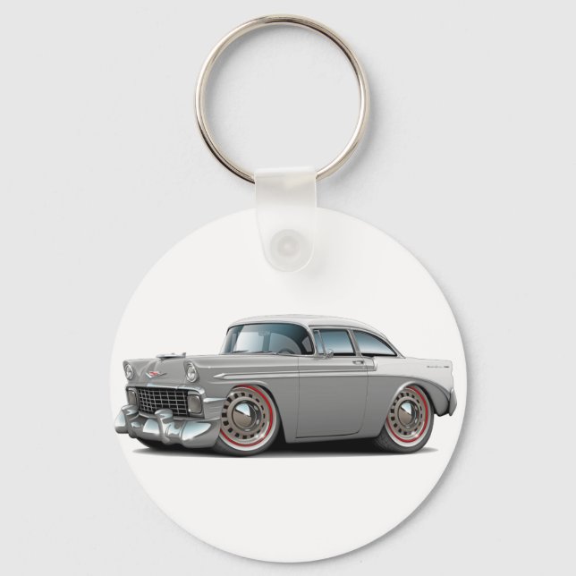 Chaveiro Carro Branco-Cinza Chevy Belair 1956 (Frente)