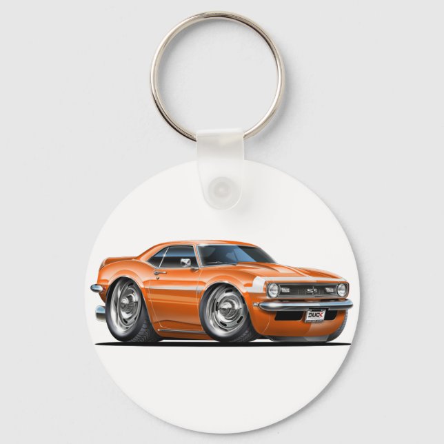 Chaveiro Carro Branco-Laranja-Camaro de 1968 (Frente)