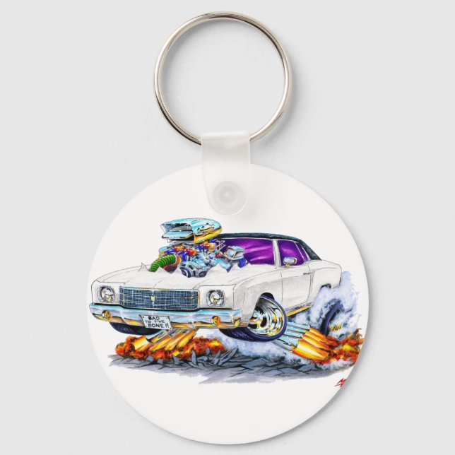 Chaveiro Carro Branco Monte Carlo, 1970 (Frente)
