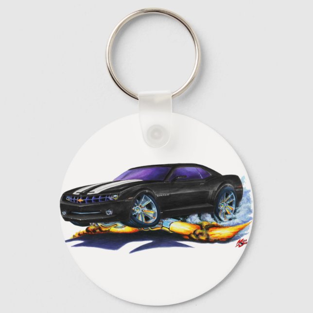 Chaveiro Carro branco-preto Camaro 2010 (Frente)