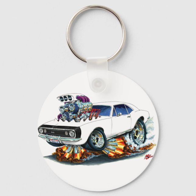 Chaveiro Carro Branco-Preto Camaro SS 1967 (Frente)
