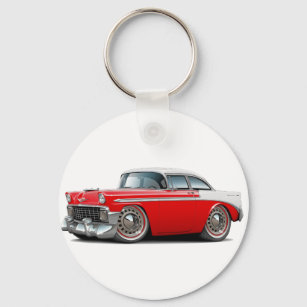 Chaveiro Carro Branco-Vermelho Chevy Belair 1956