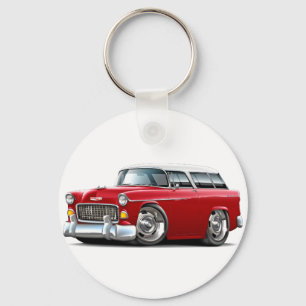 Chaveiro Carro Branco-Vermelho Chevy Nomad 1955